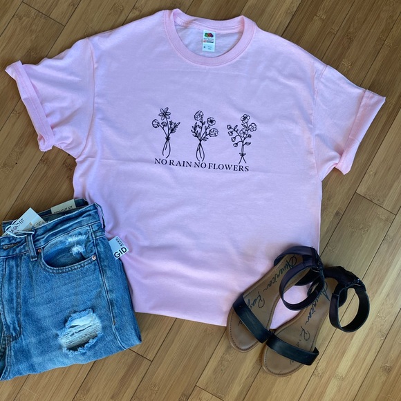 No rain no flowers T-shirt - Picture 2 of 2